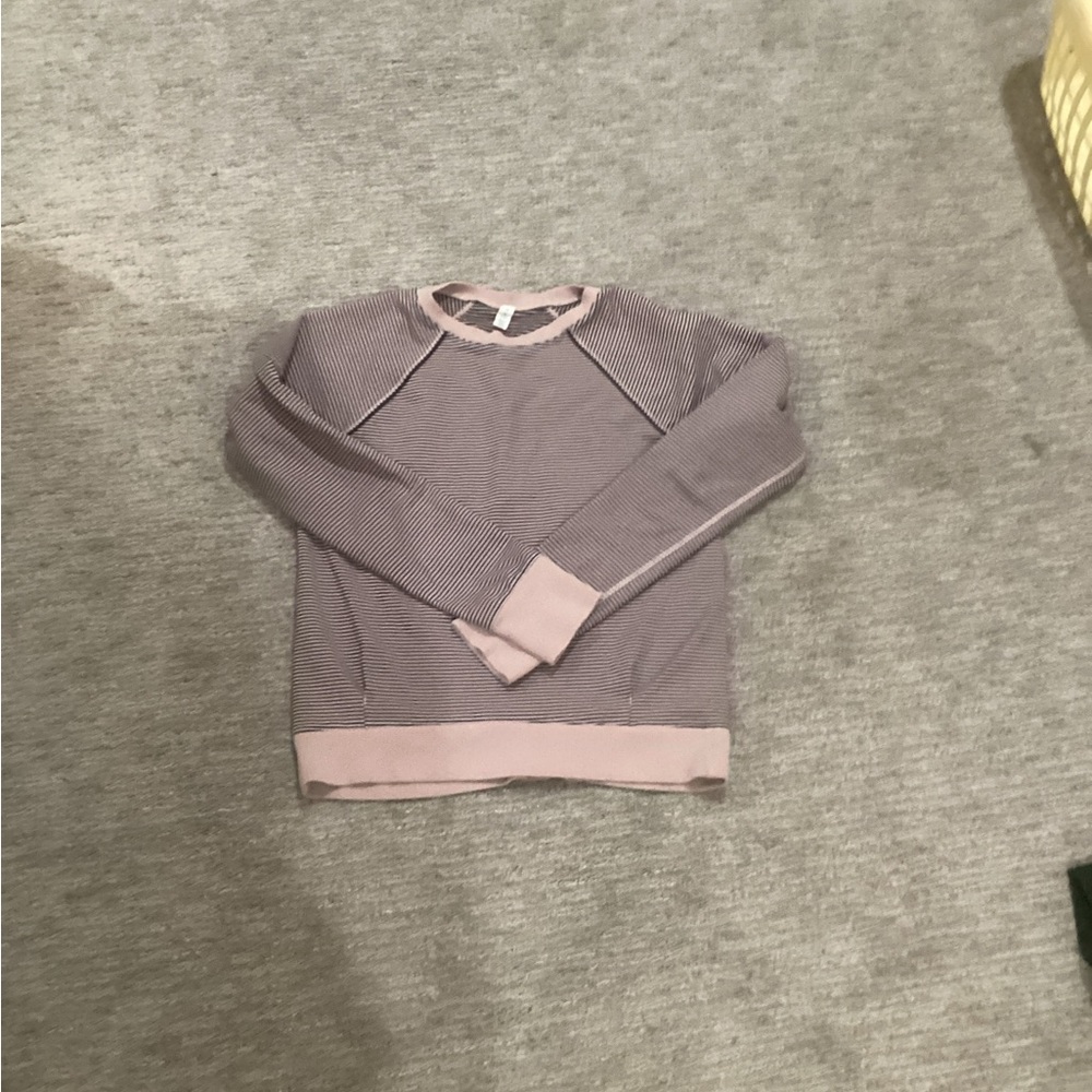 lululemon athletica Striped Sweatshirt in Pink and Gray - Picture 3 of 4